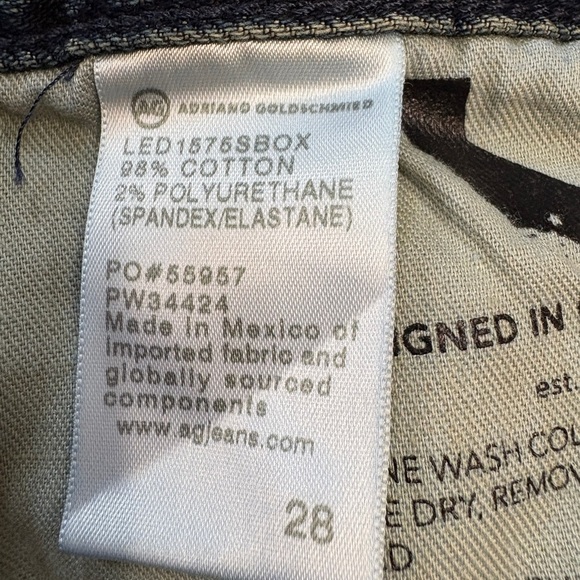 AG Adriano Goldschmied Ex Boyfriend Slouchy Slim Crop Blue Denim Jeans Size 28 - Picture 10 of 13
